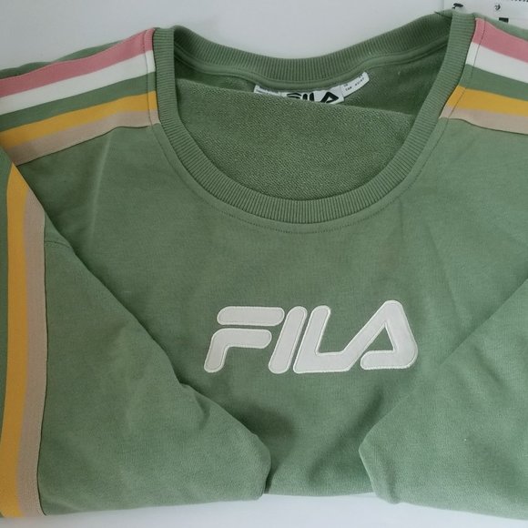 FILA PLUS SIZE CLOVER CREWNECK LOGO LODEN - $ 27.99 FROST MULTICOLOR - Picture 12 of 12